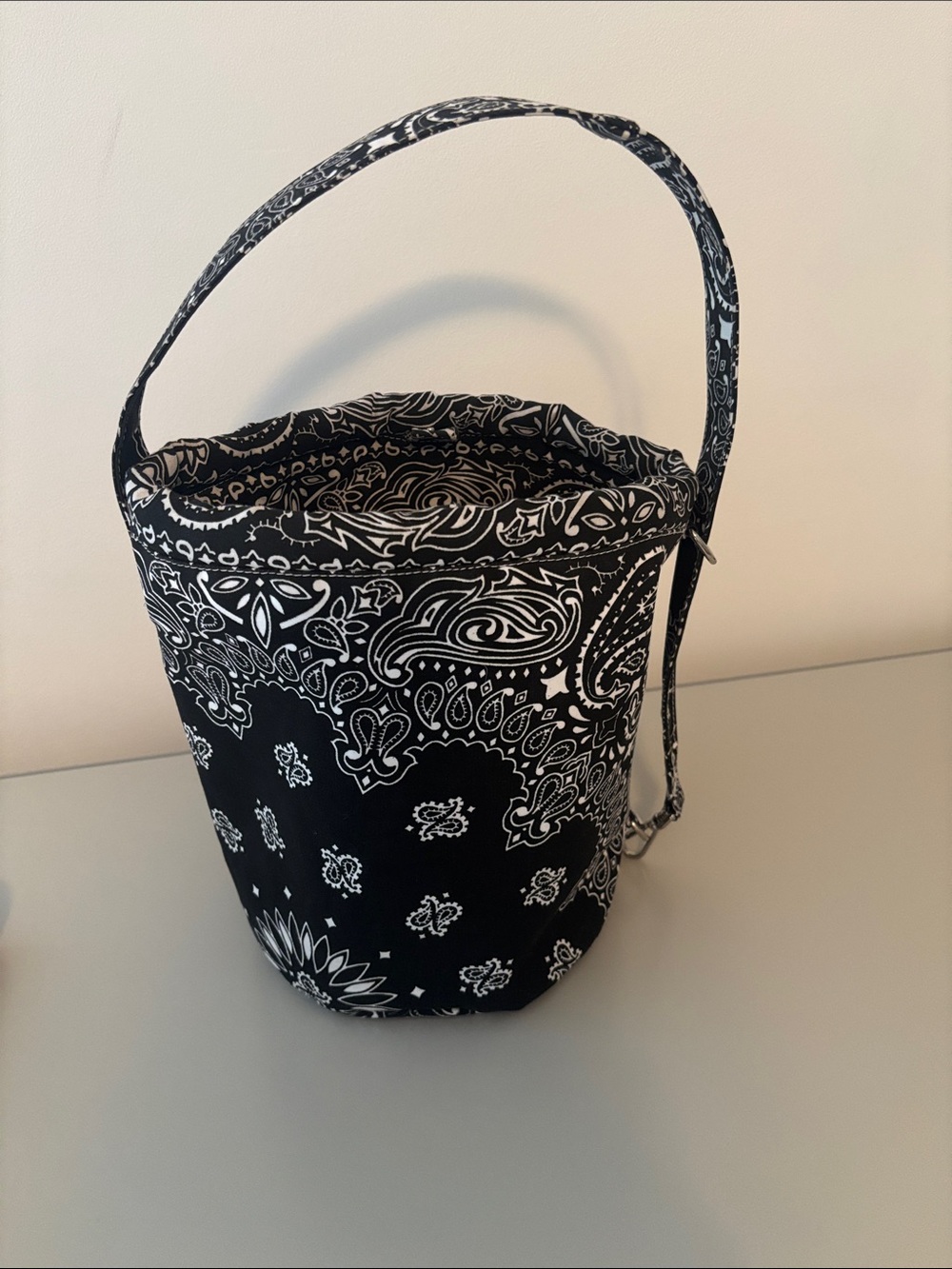 CALL IT BY YOUR NAME Seau Bandana Print Bucket Bag with Handle